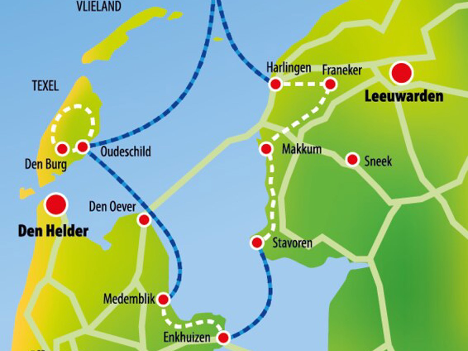 Zeil & Fiets Cruise route