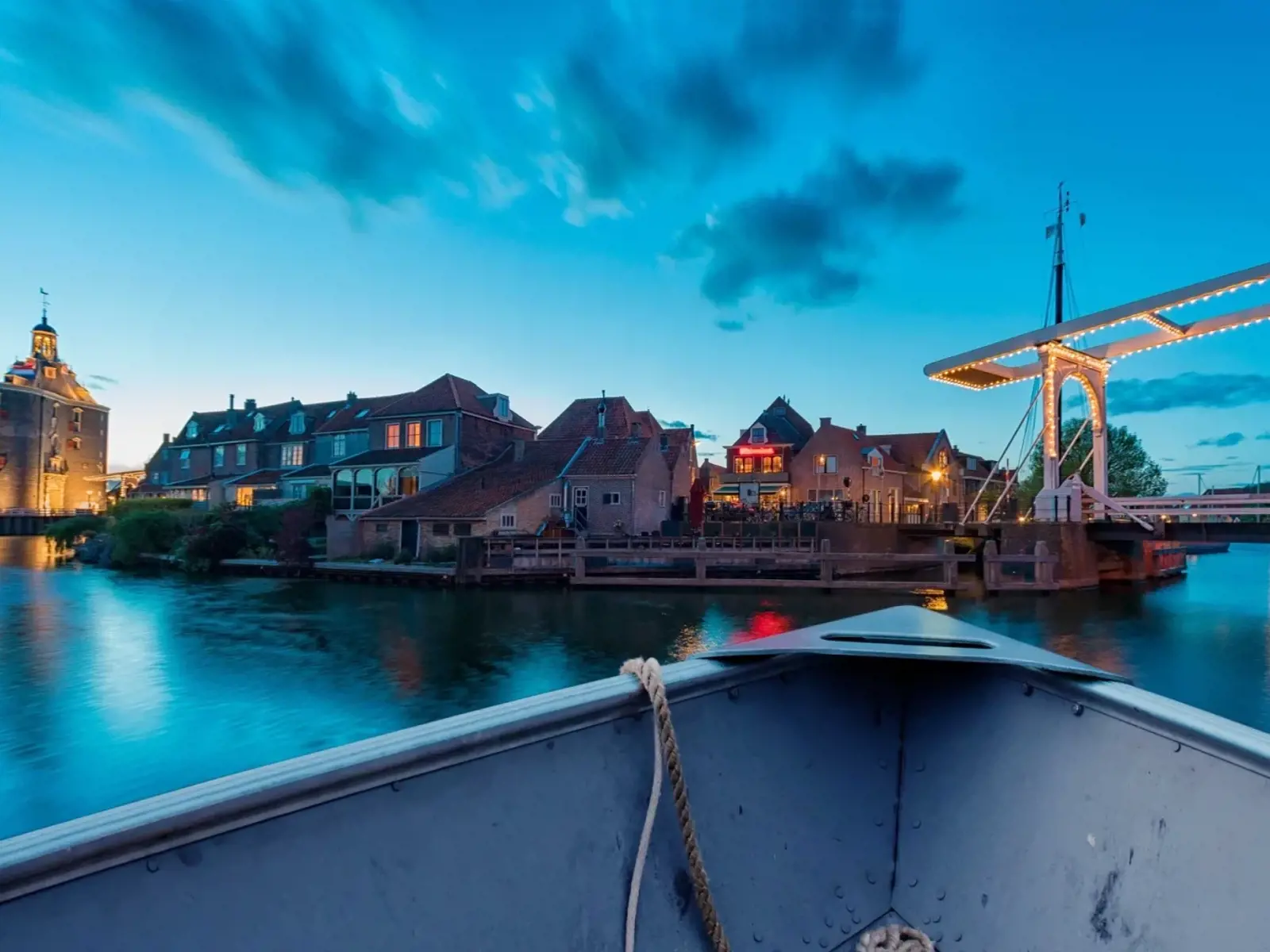 Enkhuizen haven bij nacht bei Nacht at night